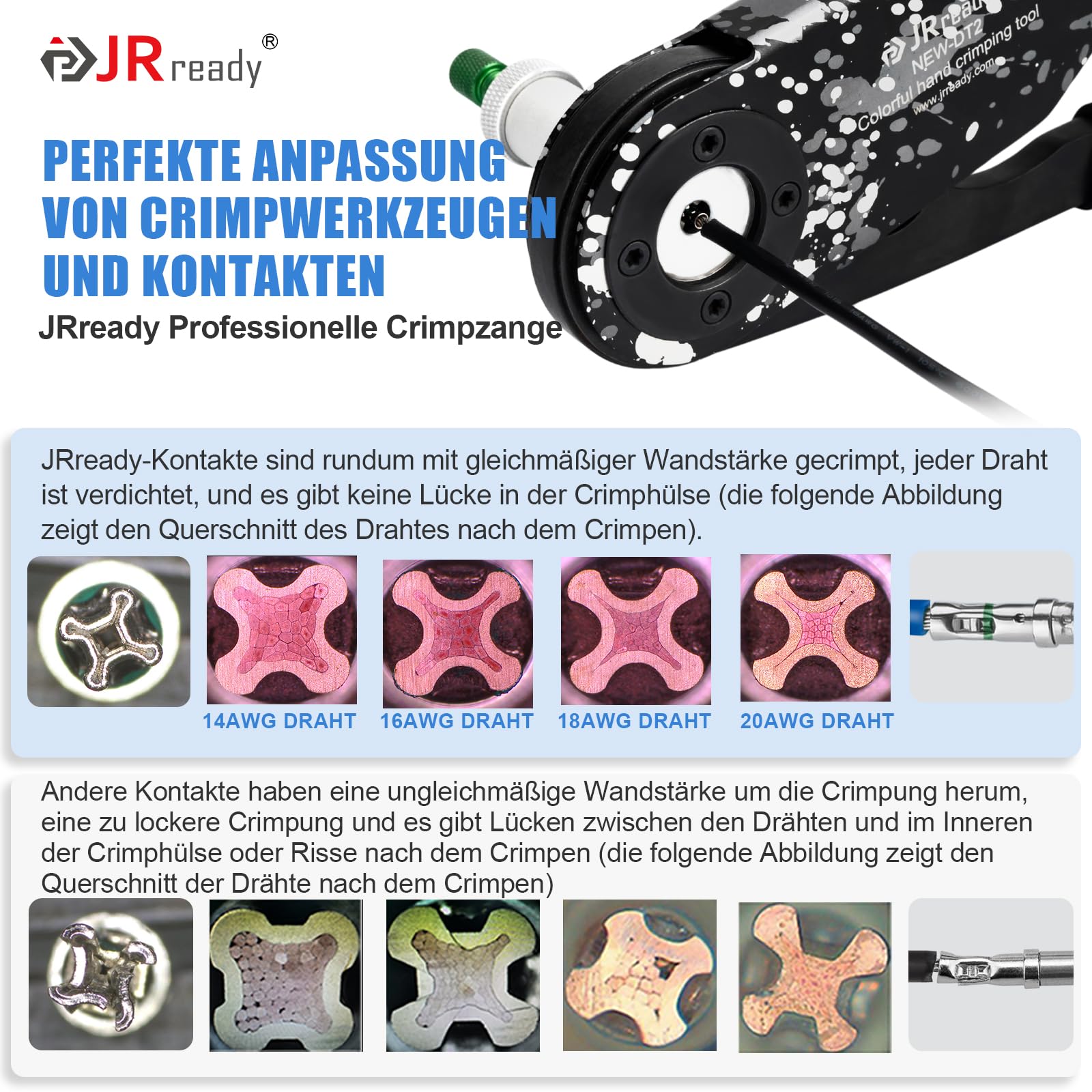 JRready ST6119 Kit di Contatti Deutsch 16# Pin Solidi Deutsch Maschio Femmina Calibro del Filo 14-20AWG Pin Terminali Deutsch per Connettori Serie HD30 HDP20 DRC HD10 DT Connettori DRB 120 Pezzi
