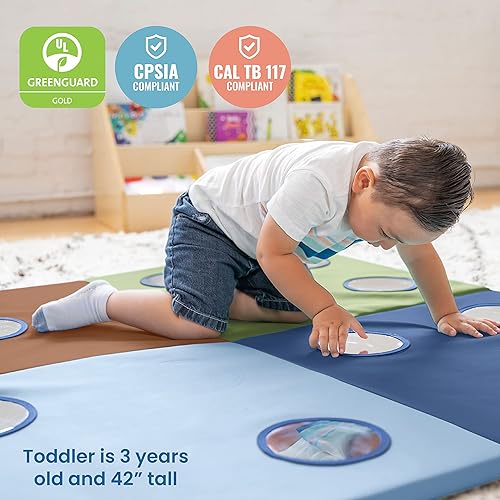Miniatura 6 de ECR4Kids SoftZone 123 Look at Me - Tapete de actividades plegable, color tierra