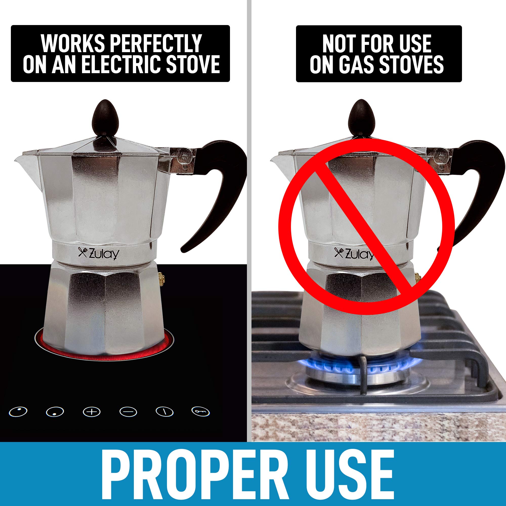 Classic Stovetop Espresso Maker for Great Flavored Strong Espresso