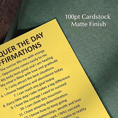 Miniatura 5 de Conquer the Day Affirmations- Motivational Quotes Wall Art, Modern Yellow Typography Inspirational Print Wall Decor Perfect for Home, Office,