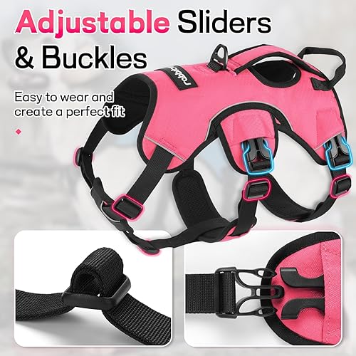 Miniatura 8 de rabbitgoo Arnés para perro a prueba de escapes, arnés suave acolchado de cuerpo completo para mascotas, chaleco reflectante ajustable sin tirones
