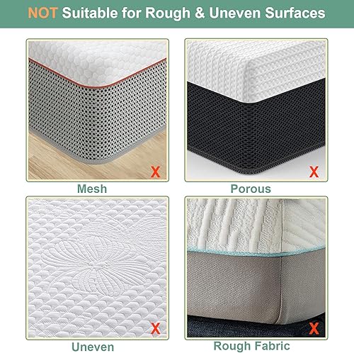 Miniatura 3 de TEUVO Protector de colchón antideslizante, mantiene el colchón en su lugar para una gran noche de sueño, cinta de con adhesivo para colchones con