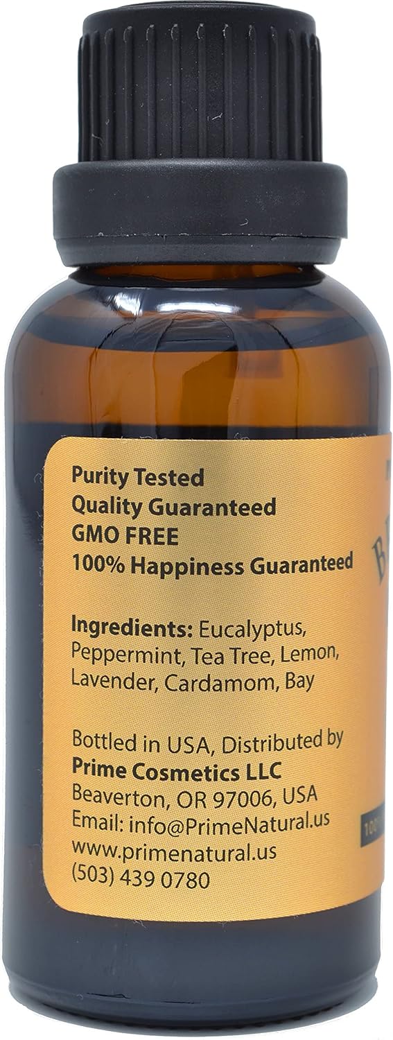 PRIME NATURAL Essential Oil Metal Inhaler with Breathe Essential Oil Blend 30ml (Larger Size) Bundle