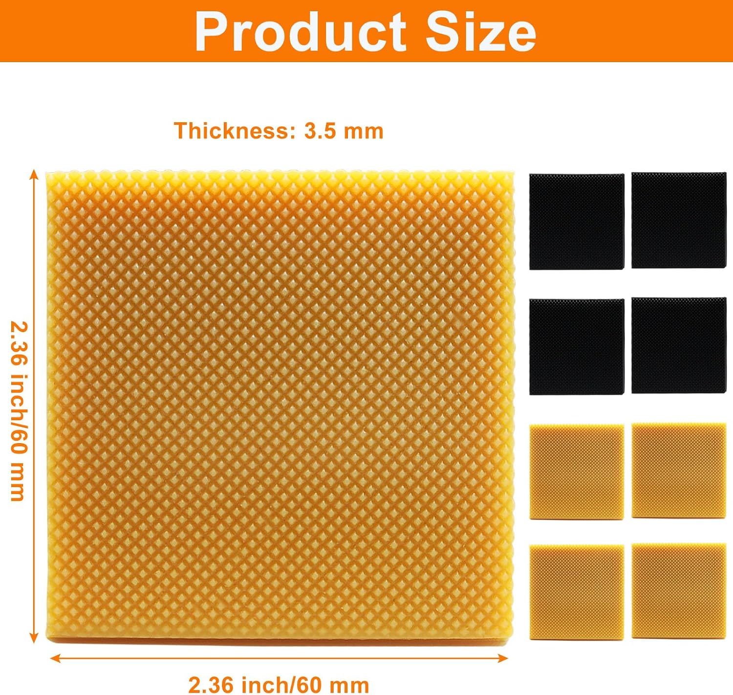 Zorfeter 8 PCS High Heel Patch(2.36" x 2.36" x 0.14"), Square Sole Repair Tips Non-Slip Heel Protectors, Rubber Boot Replacement for Women