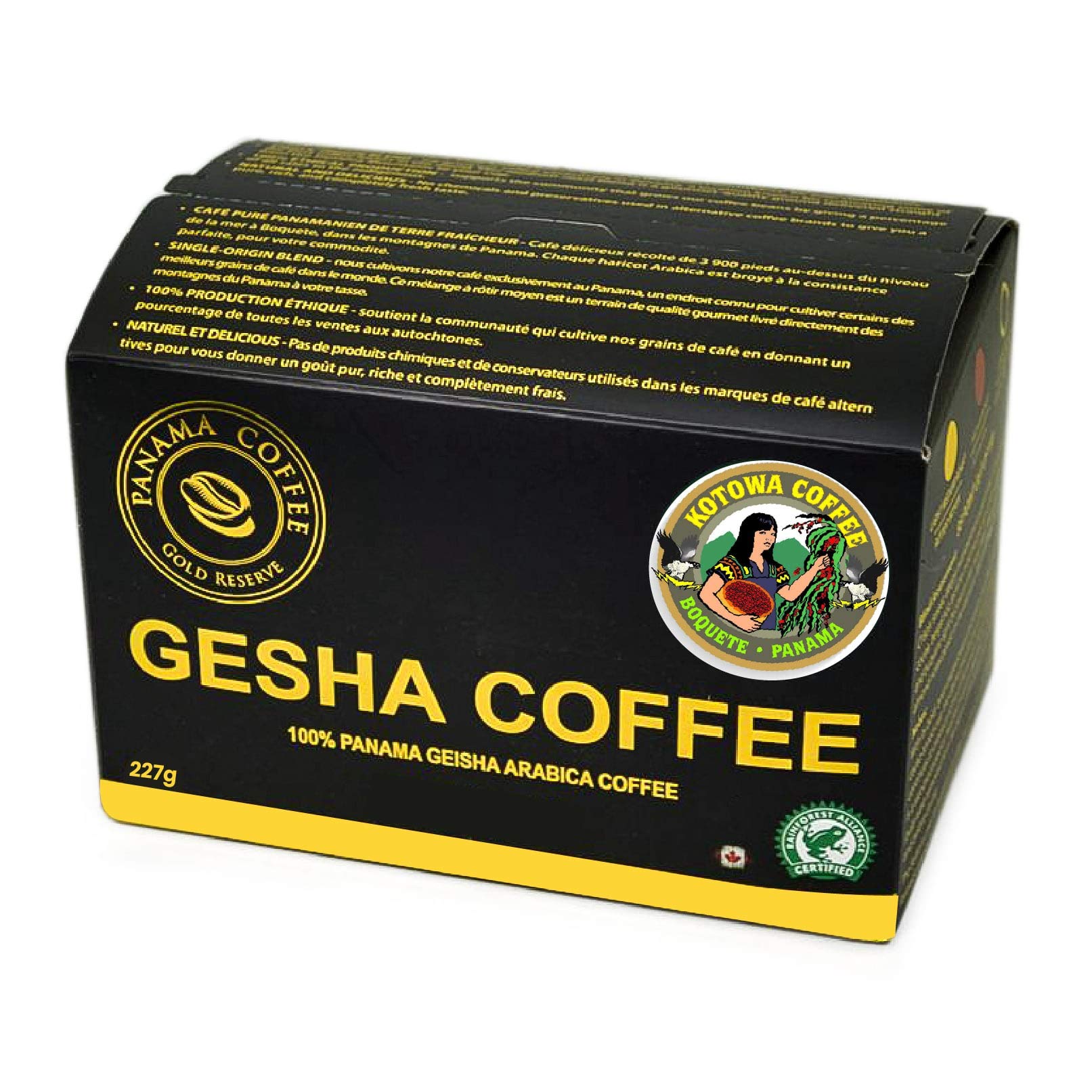 Panama Kotowa Geisha Organic Whole Beans Roasted Coffee - 8oz,227g