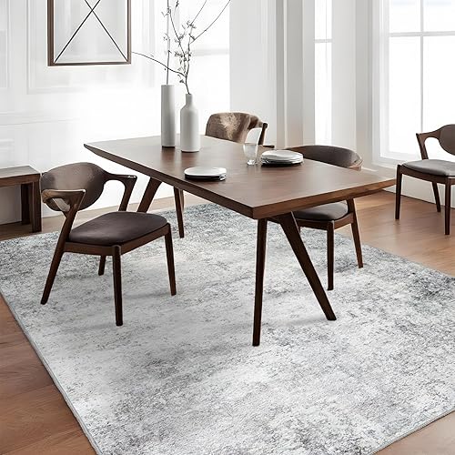 Miniatura 3 de RUUGME Alfombra abstracta lavable de 4 x 6 alfombras de sala de estar, con parte trasera antideslizante, alfombra neutra resistente a las manchas