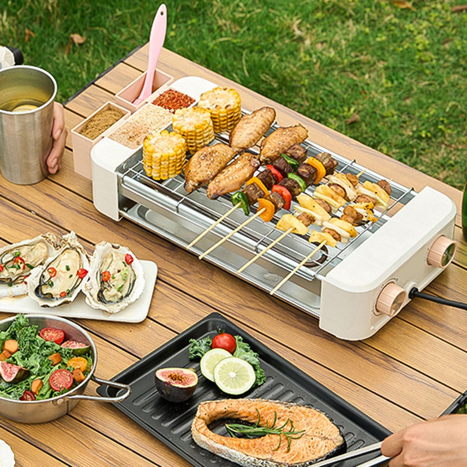 Dpofirs W Pełni Automatyczny Elektryczny Wałek do Hot Dogów 6-rurowy Grill do Kiełbasek Maszyna Oszczędzająca Miejsce Wielkość Rodziny na Przyjęcia dla Dzieci