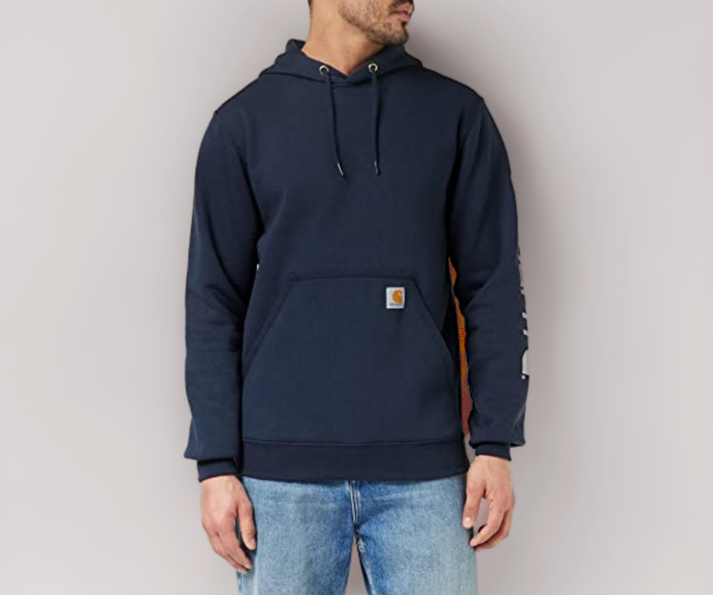 Carhartt Men's Signature Sleeve Logo Midweight Sweatshirt Hooded