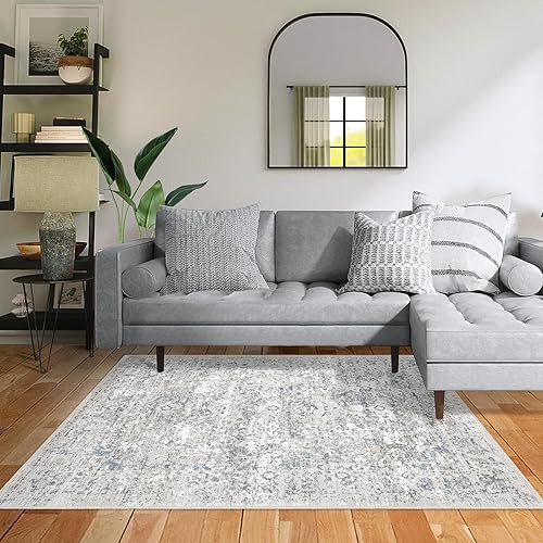 Alfombras de área de 3 x 5 pies para sala de estar, alfombras resistentes lavables, alfombra de respaldo antideslizante para debajo de la mesa del