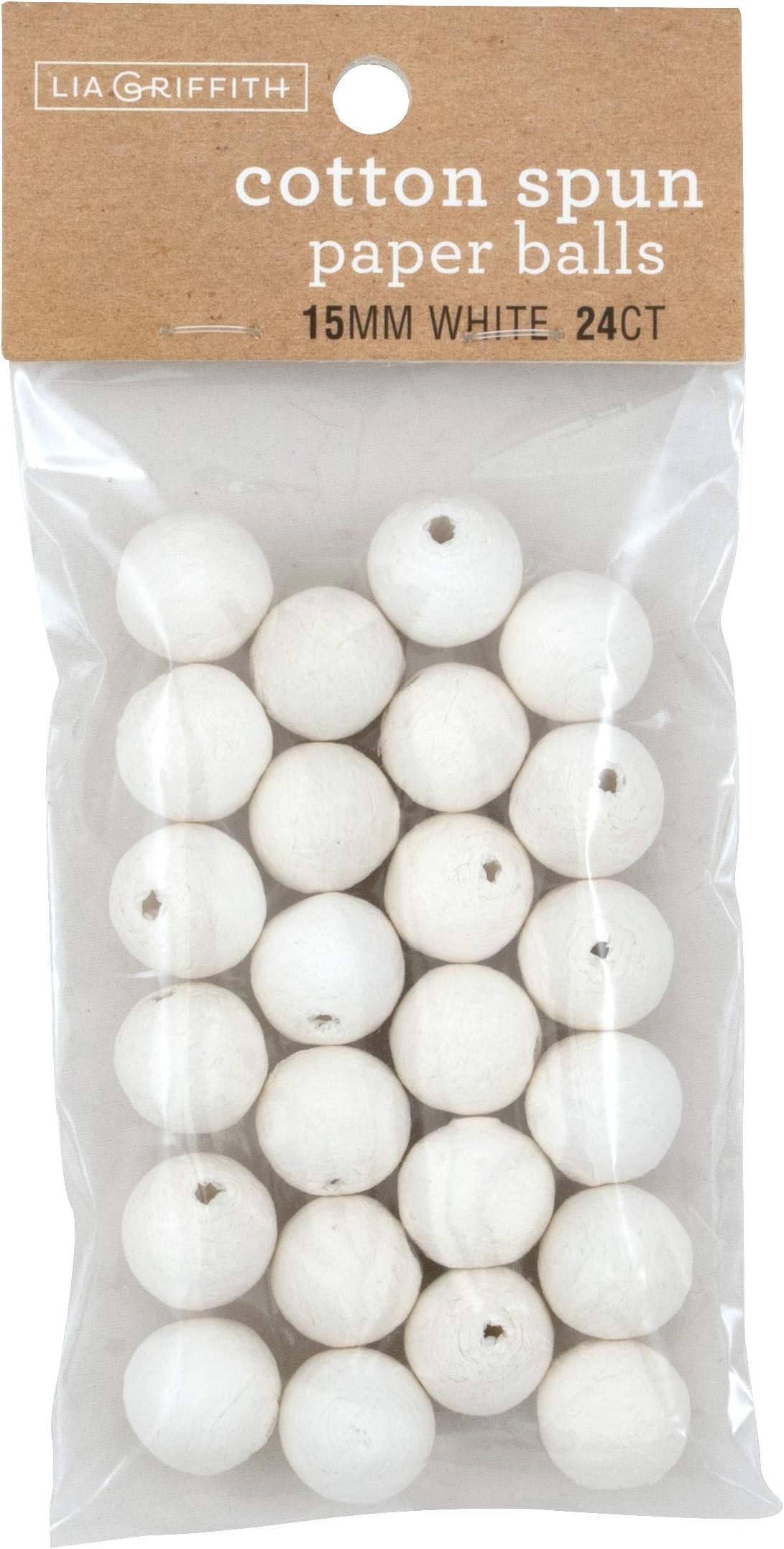 Lia GriffithCotton Paper Balls White, 15 mm