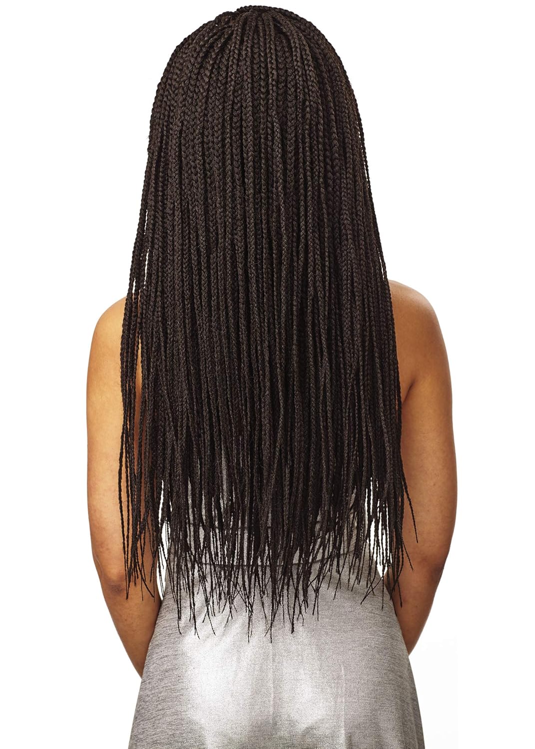 Sensationnel Cloud9 4x4 Braided Wig - Box Braid Small Hand Tied Swiss Multi Parting Lace (1 JETBLACK)