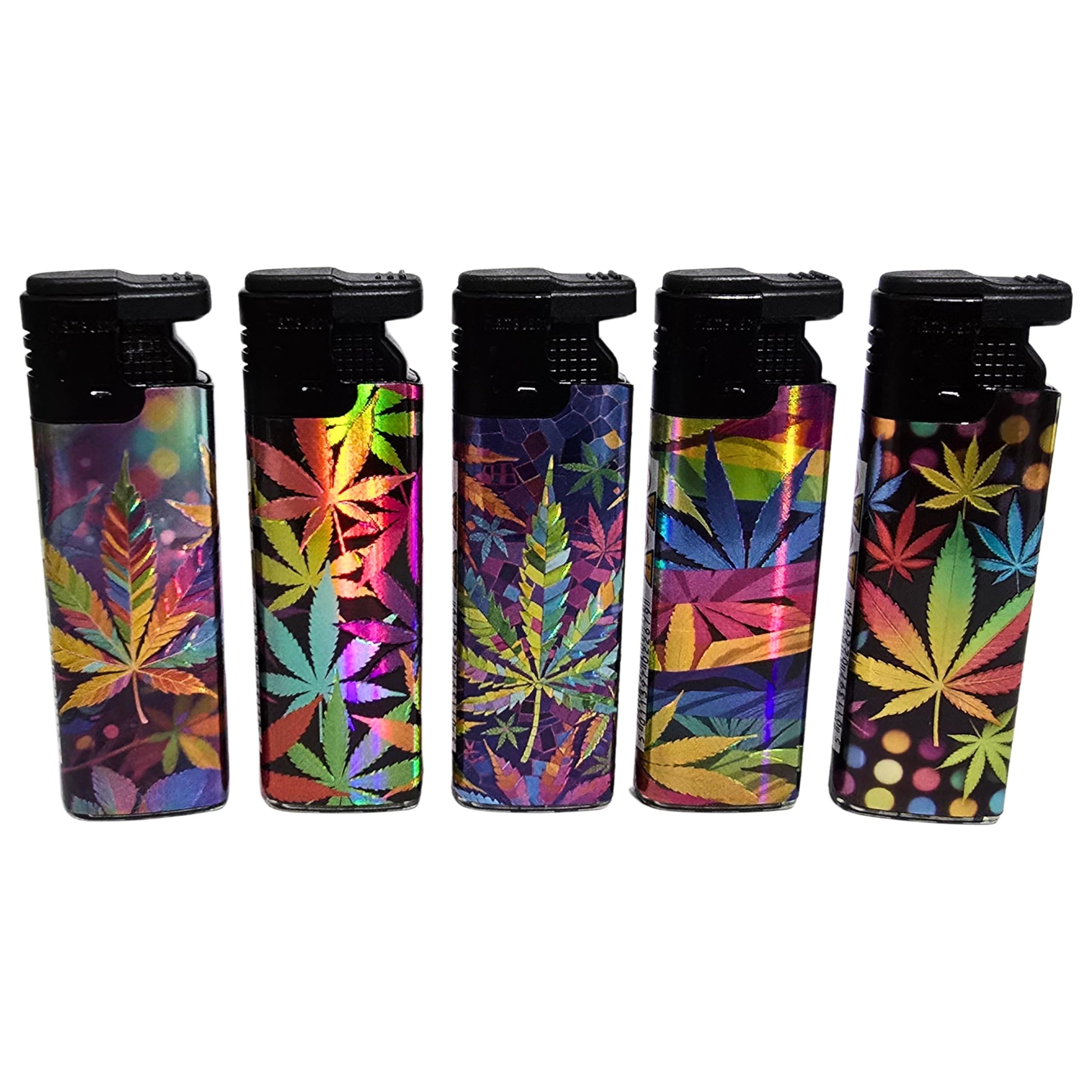Zactly - 5 x FlameJack Colourful Windproof Dustproof Jet Lighters Really Powerful – LIMITED EDITION (Rainbow Colourful L)