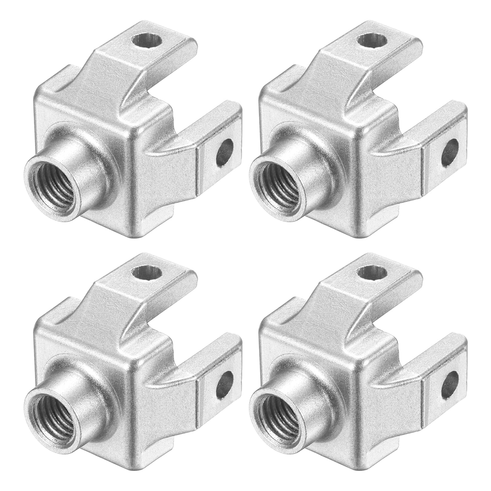 sourcing map 4Pcs M12 Foot End Connector, Aluminum Alloy T-Slot Leg End Connector Floor Mount Base Bracket for 3030 Series T-Slot Aluminum Extrusion Profile, Silver