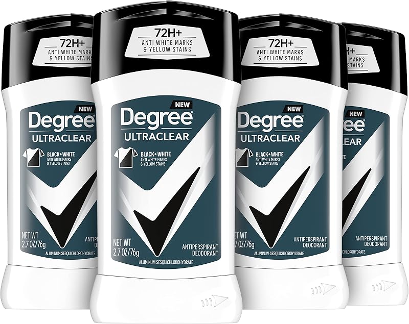 Men UltraClear Antiperspirant Black + White Sweat & 4 Count 2.7 oz | 72-Hour Sweat & Odor Protection For Men With MotionSense Technology