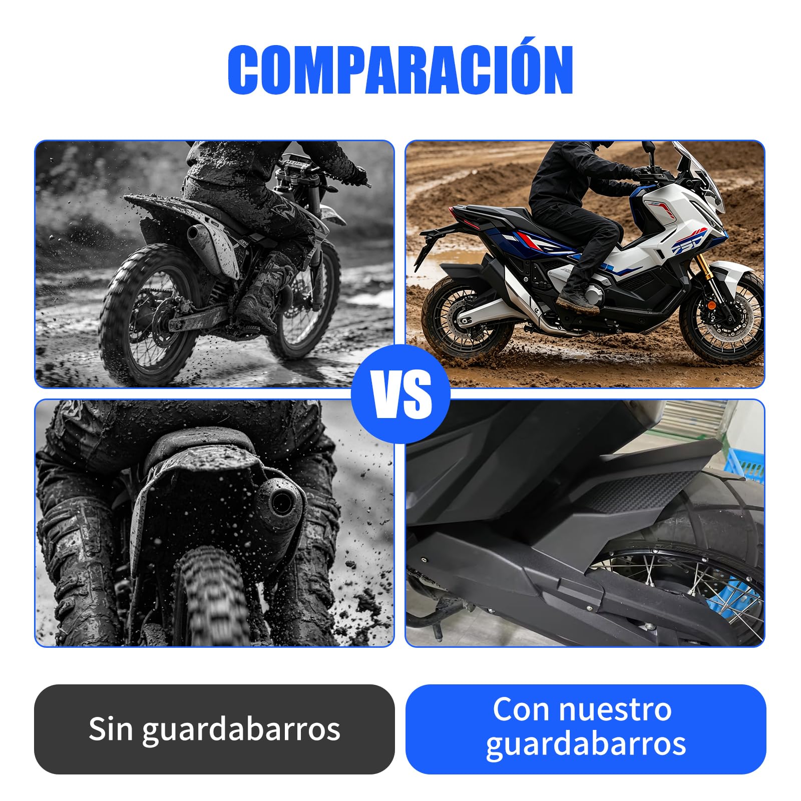 Garde-boue Arrière Compatible avec Honda X-ADV 750 (2021-2026), Protection contre la Boue et les Éclaboussures de Roue, Matériau PP, Texture en Fibre de Carbone, Noir Mat, Installation Facile