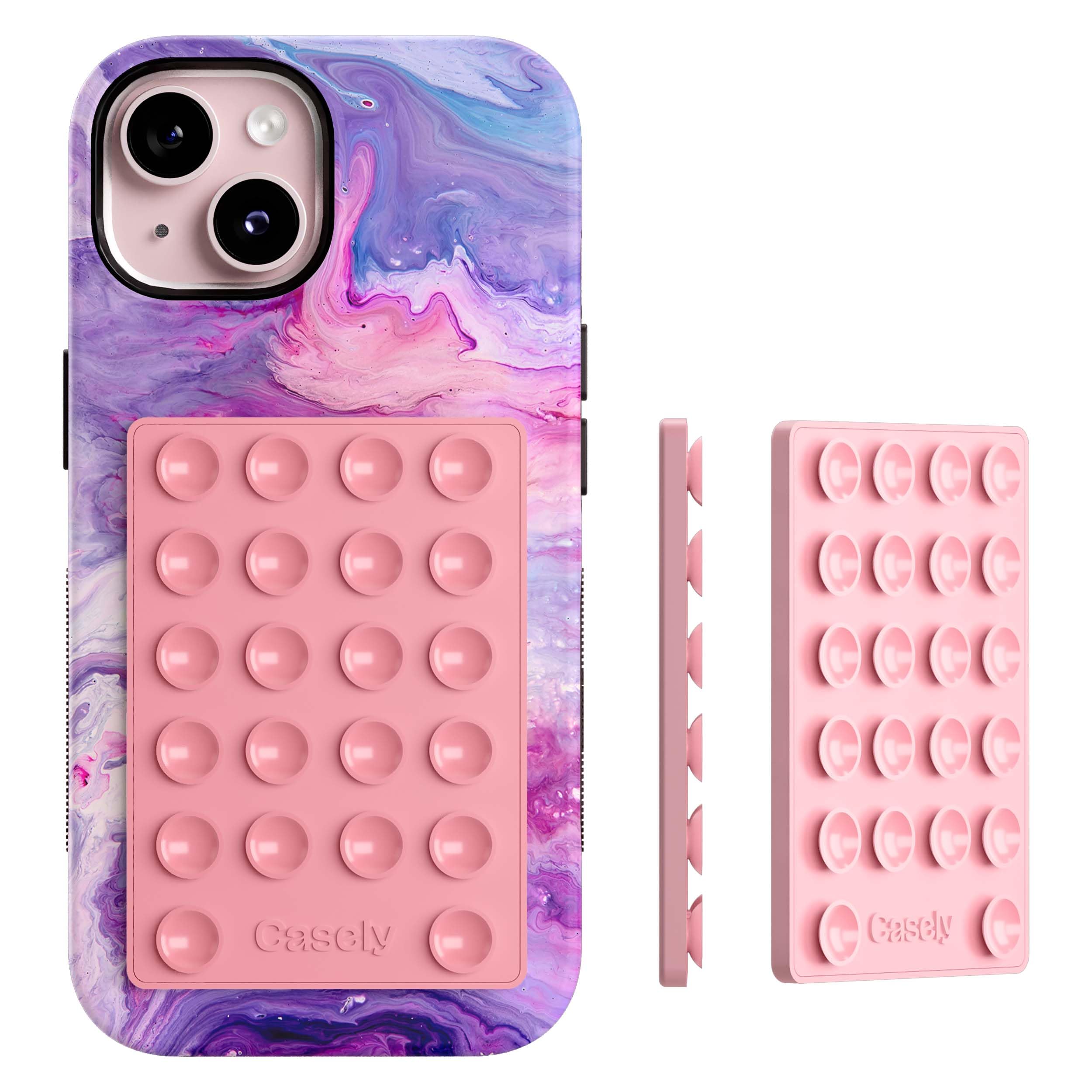 Grippy | Pink Silicone Suction Phone Mount With MagSafe