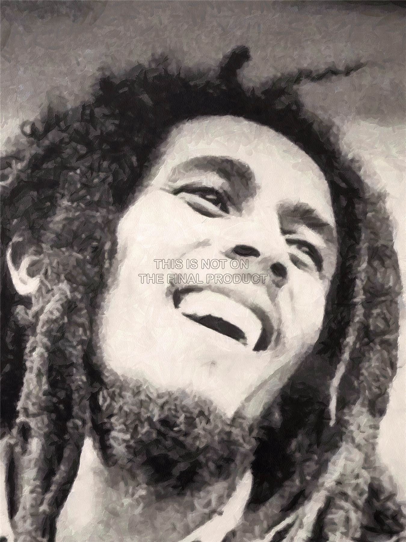 Painting Portrait Reggae Legend Bob Marley Rasta Dreadlocks Large Art Print Poster Wall Decor 18x24 inch