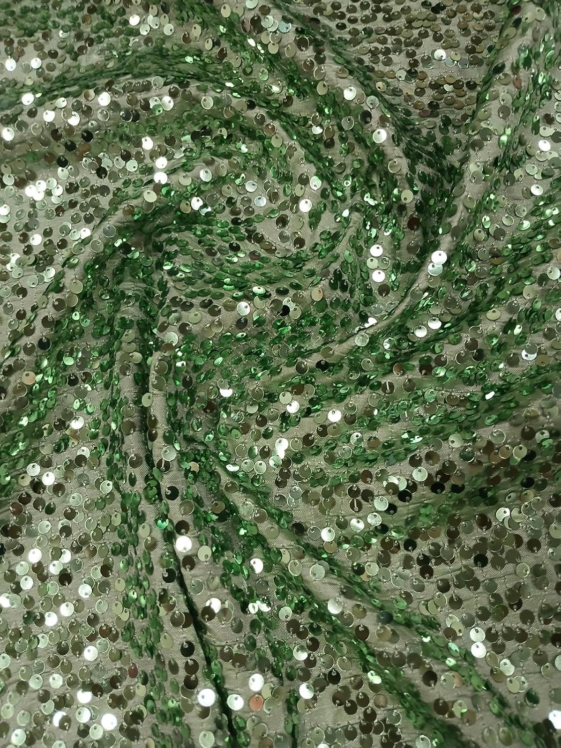 Sedona Designz 55” Wide Rain Drop Sequin Taffeta Fabric – Sparkling Sequin Fabric for Backdrops, Tablecloths, Runners, Curtains, Wedding & Party Decor – 1/5” Sequins