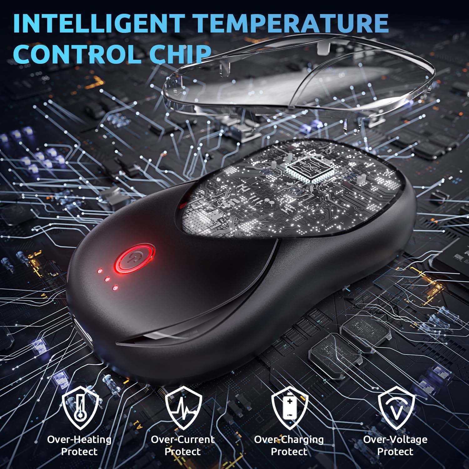 SUOFEIYA Rechargeable Hand Warmers 2PCS, 6000mAH Portable Hot Hands Electric Hand Warmers, Fast Heating & 3 Settings, Gloves Fitting, Travel Essentials, Gifts Women Men - UL Certified