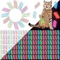Sosation 200 Pack Glow in the Dark Cat Springs Toys - Colorful Jelly Plastic Coils for Kittens Indoor Chase Hunting Exercise