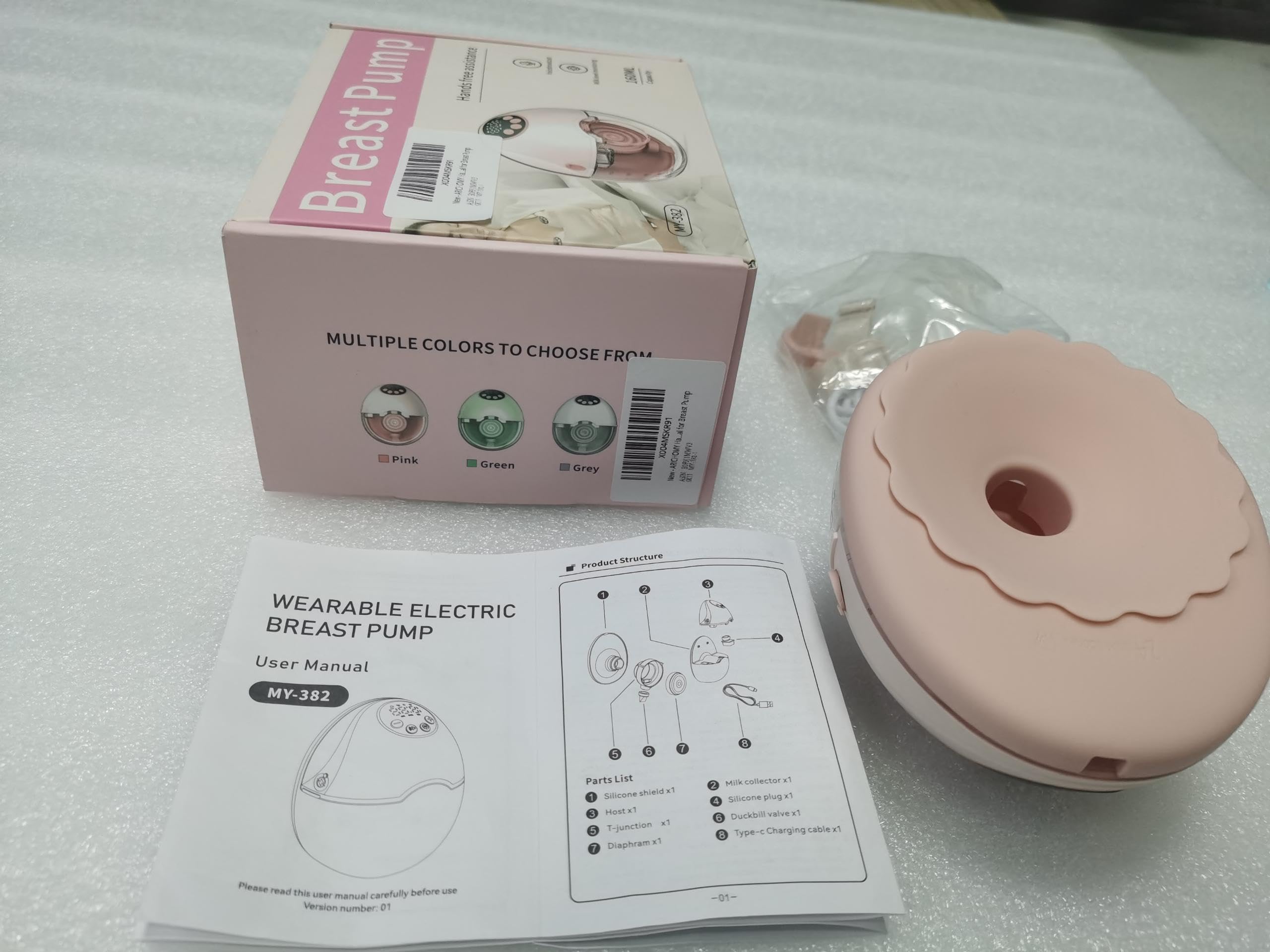 ARICHOMY Hands Free Breast Pump - Wearable Breast Pumps with 4 Modes 12 Levels, Portable Breast Pumping for Work Travel Night with Leak-Proof DoubleFit Flange, Ideal for Breast Pump