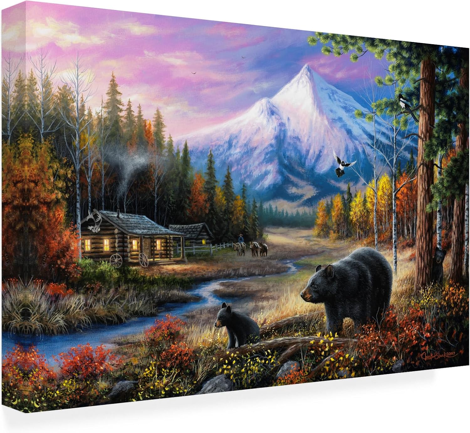 Trademark Fine Art Routine Visitors by Chuck Black, 12x19-Inch Canvas Wall Art