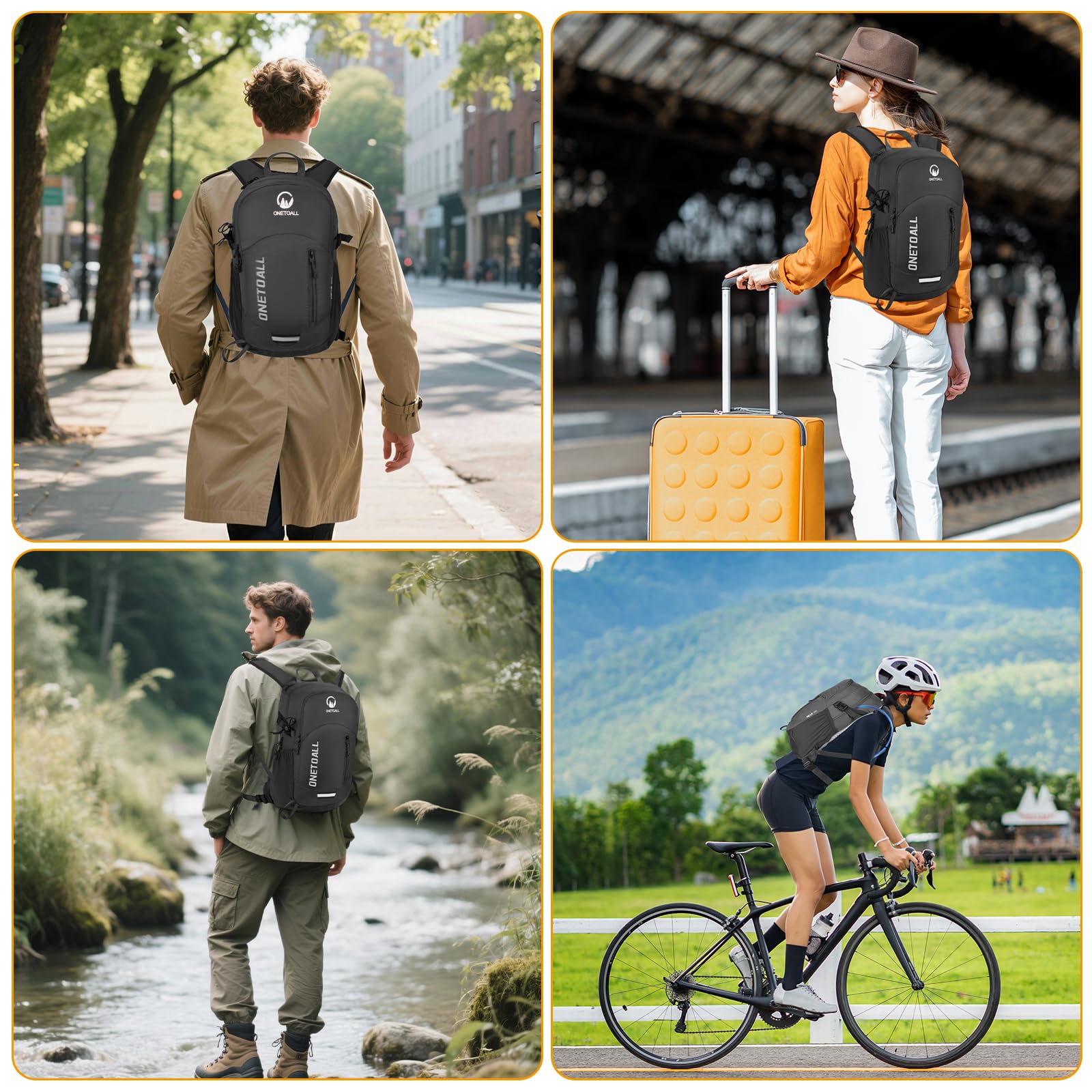 Sac à Dos Randonnée Imperméable - Sac à Dos Homme/Femme Léger et Antivol pour Rando Vélo Voyage Travail Trekking ou Usage scolaire
