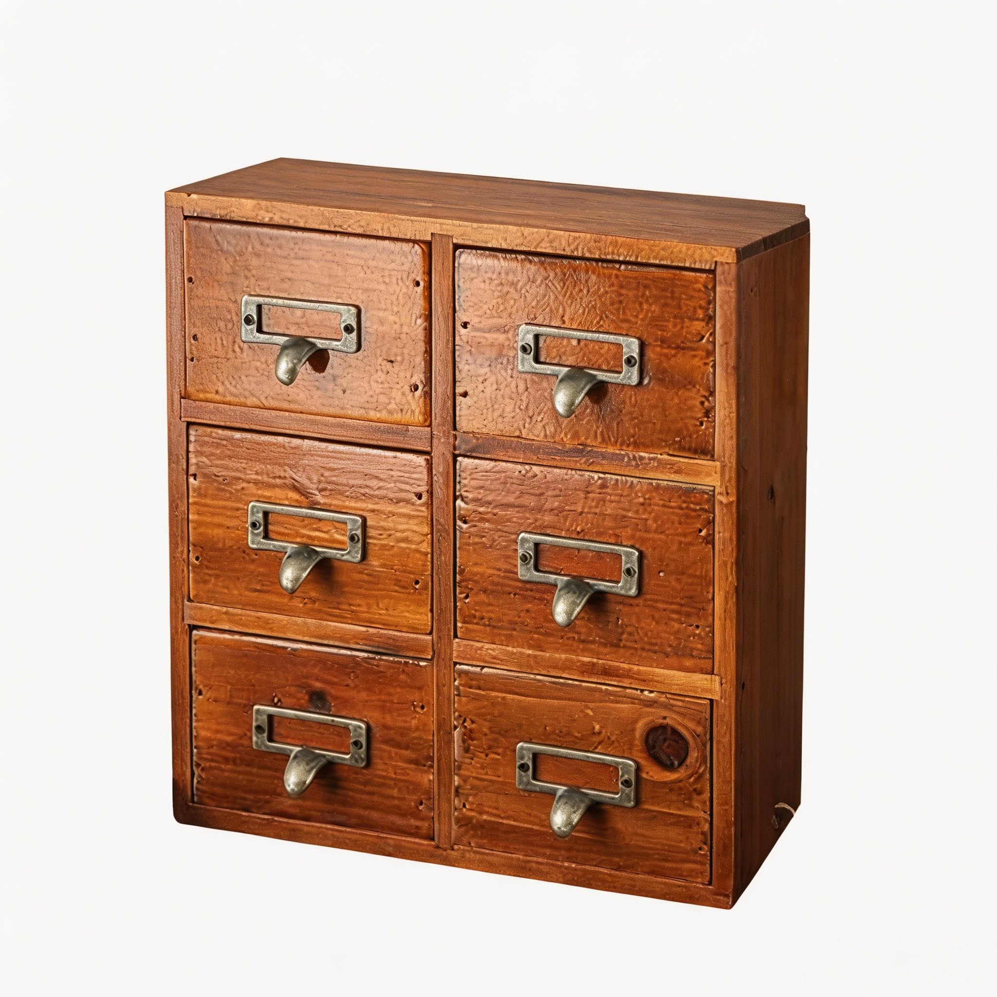 Vintage Wooden Storage Drawers, 3 Sizes Desktop Organiser, Multi Drawer Wood Chest for Home Office Craft Jewellery Herb Small Items (Small)