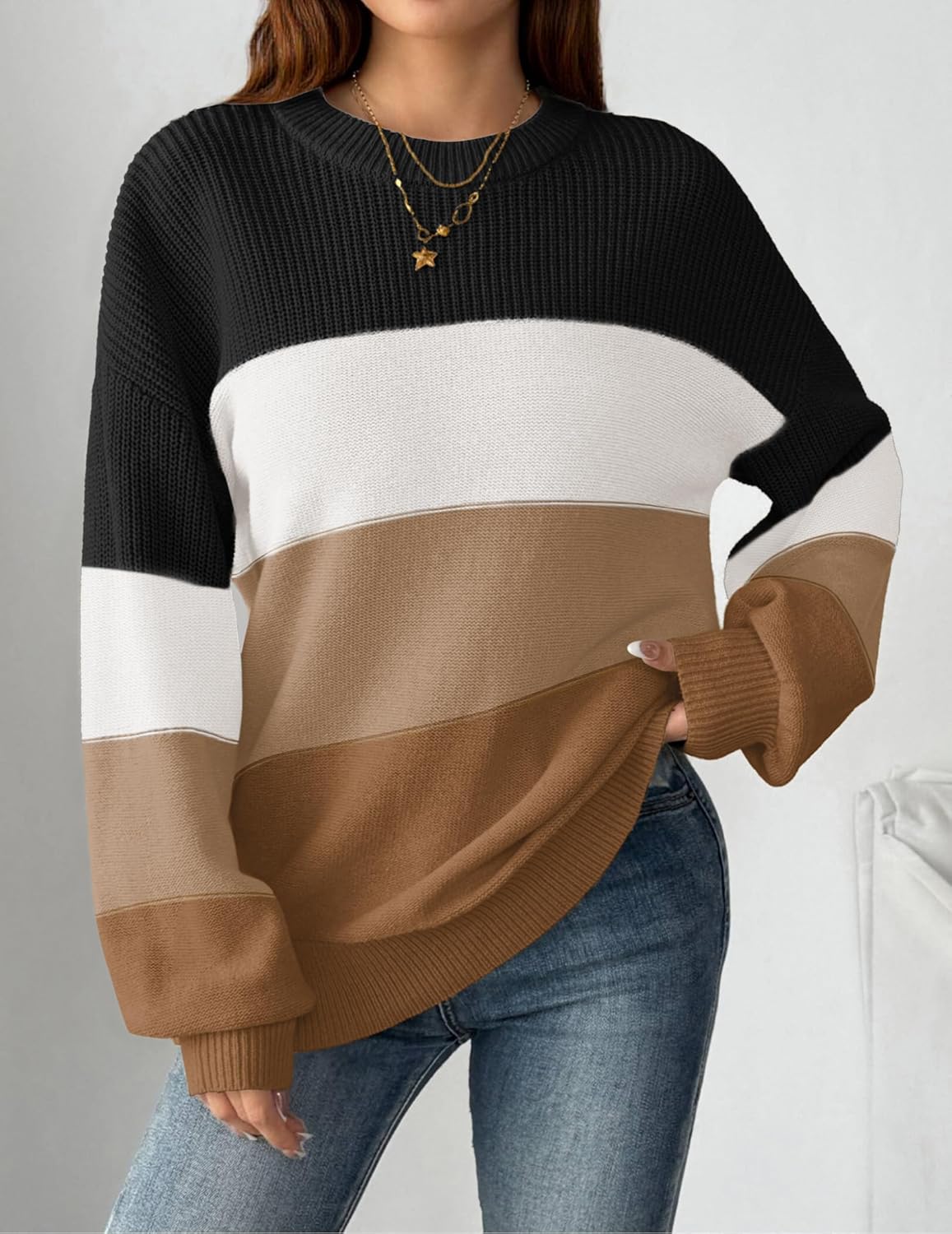 Zeagoo Women's 2026 Fall Chunky Knit Sweater Oversized Crewneck Long Sleeve Winter Cotton Pullover Sweaters Jumper Tops - Image 2