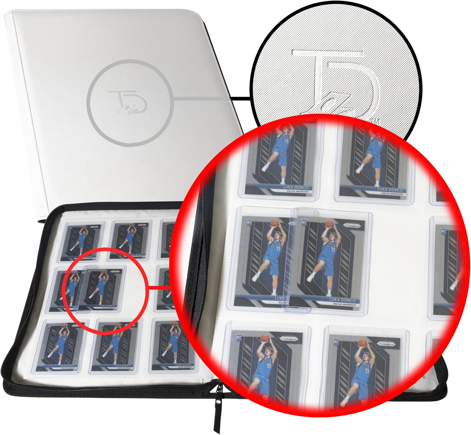 TopDeck Ultimate Trading Card Binder - 200 TopLoader Binder for TCG - (White)