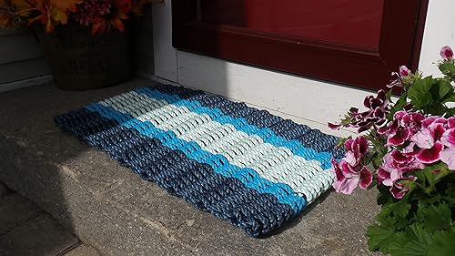 Miniatura 2 de Rockport 1830812 - Tapete de cuerda de langosta para exteriores, de grado náutico, resistente a la intemperie, tapete para puerta delantera, hecho