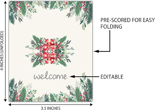 Miniatura 3 de Tarjetas de lugar para fiestas de Navidad, tarjetas editables con nombre, tarjetas de lugar de asiento para mesas, tarjetas estilo tienda de campaña