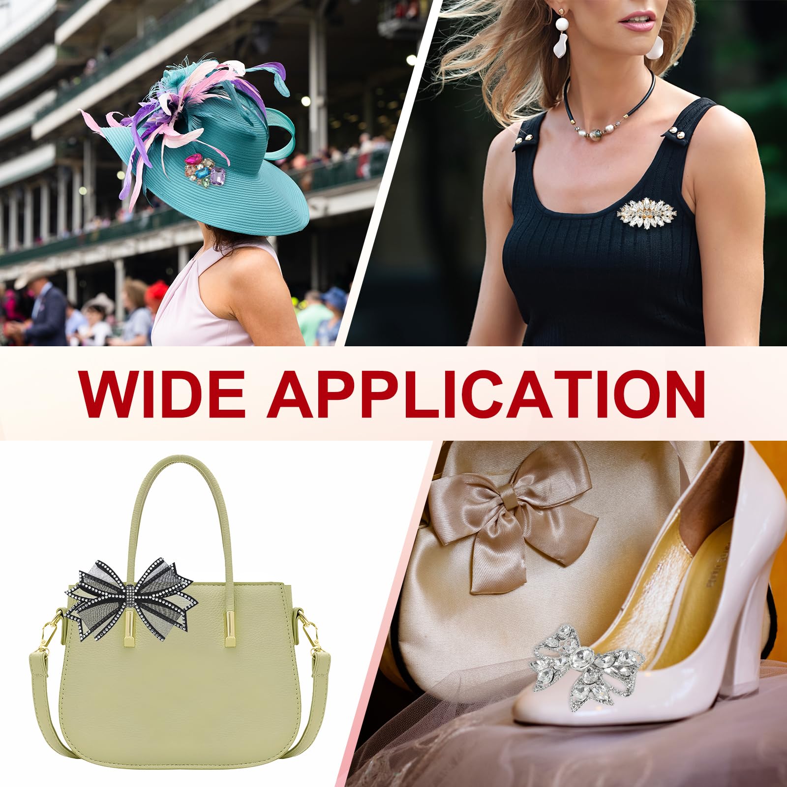 PATIKIL Broches De Zapatos De Piedras, 1 Par Desmontable Clásico Moda Lazo Brillante Accesorios De Tacones Decoración Para Boda Novia Fiesta De Graduación Uso Diario Accesorios, Plata — view 7