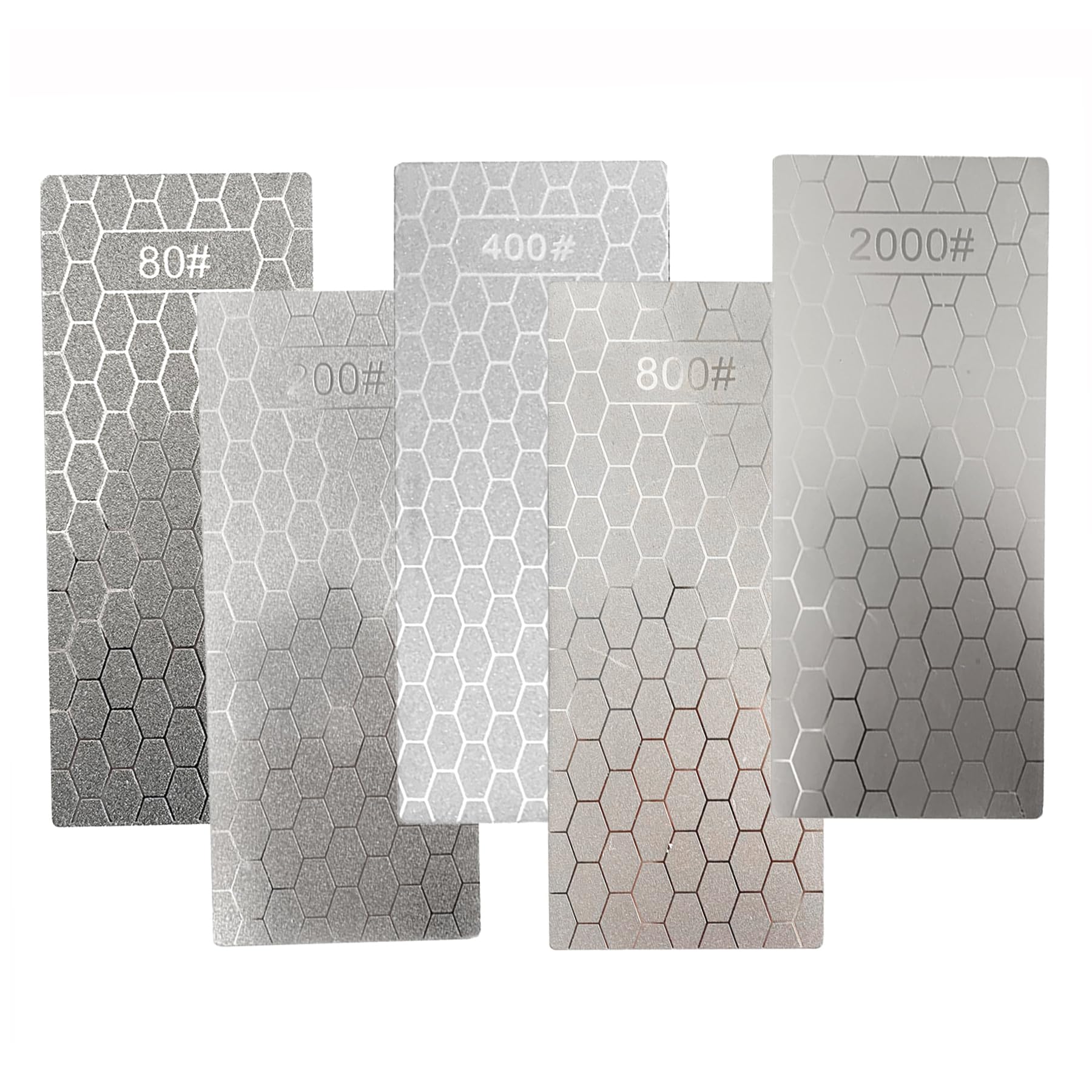 5 Pieces Diamond Knife Sharpener, 80/200/400/800/2000 Grit Sharpening Stones for Kitchen Knives, Scissors and Outdoor Activities