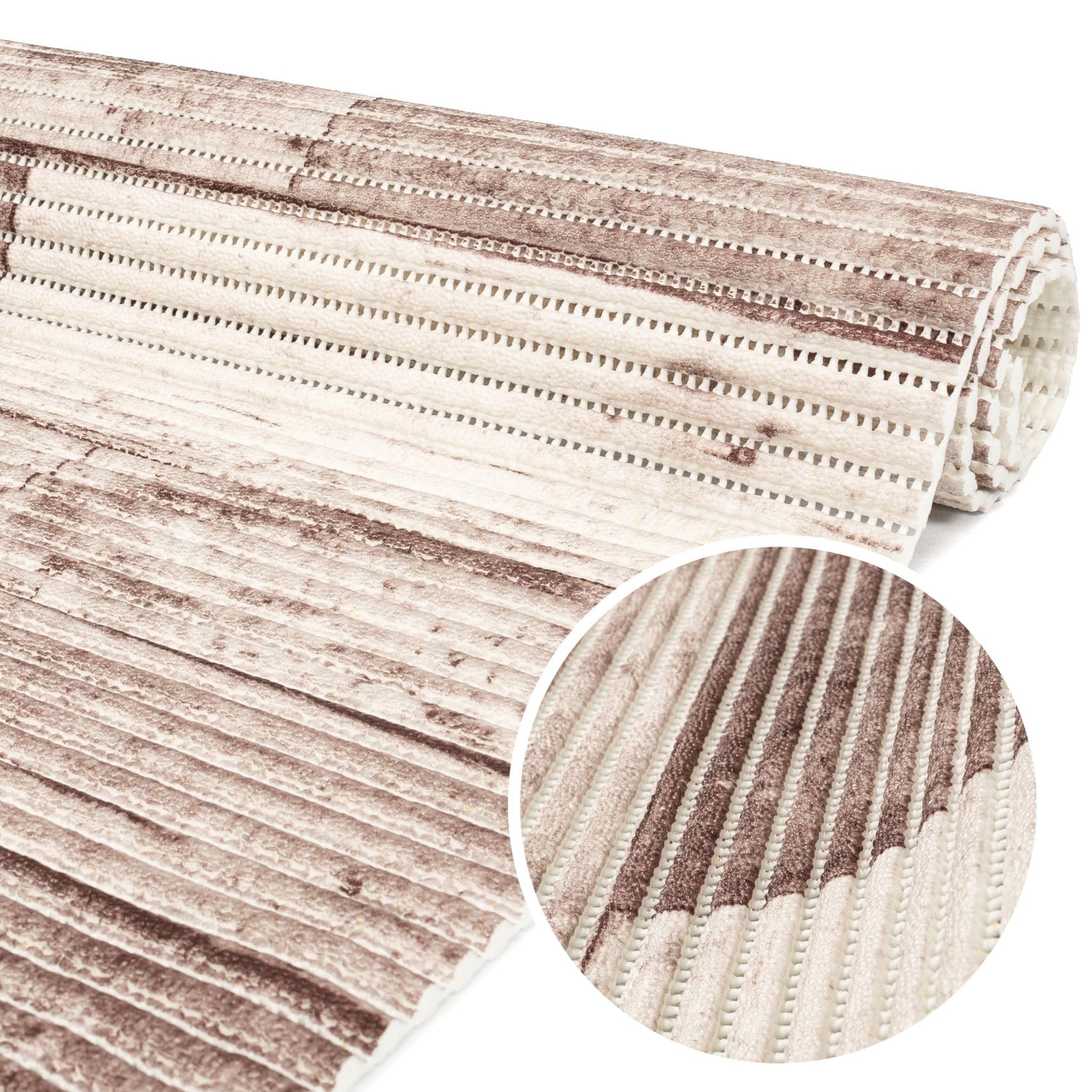 ANRO Weichschaummatte Badematte Bad Dusche WC Vorleger Teppich Antirutsch Badläufer Holz 280x130cm