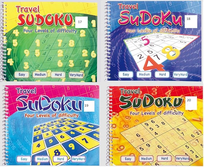 1 X Travel Sudoku Book Spiral Bound 135 Puzzles In Each Activity Book