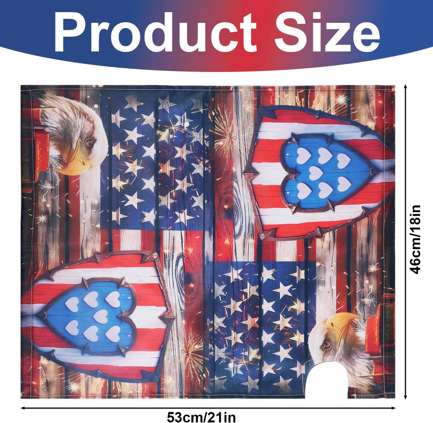 4th of July Patriotic Magnetic Mailbox Cover, Standard Size 21x18in Independence Day Letter Post Box Cover Patriotic American Flag Eagle Mailbox Wrap for Farmhouse Garden Yard Home Decor