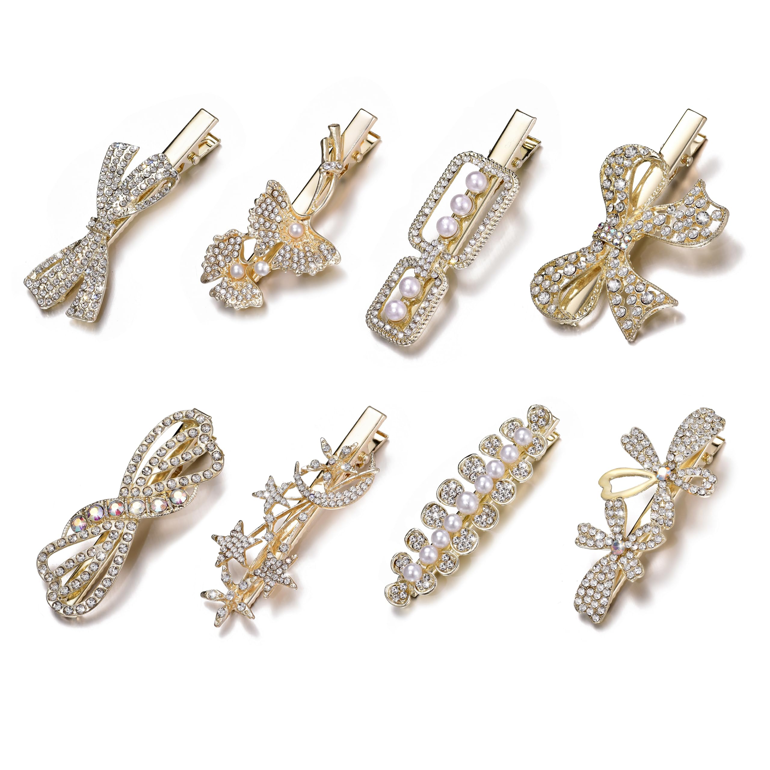 Amazon.com : KAGNAL Hair Clip, 8 Pcs Rhinestone Hair Clips for