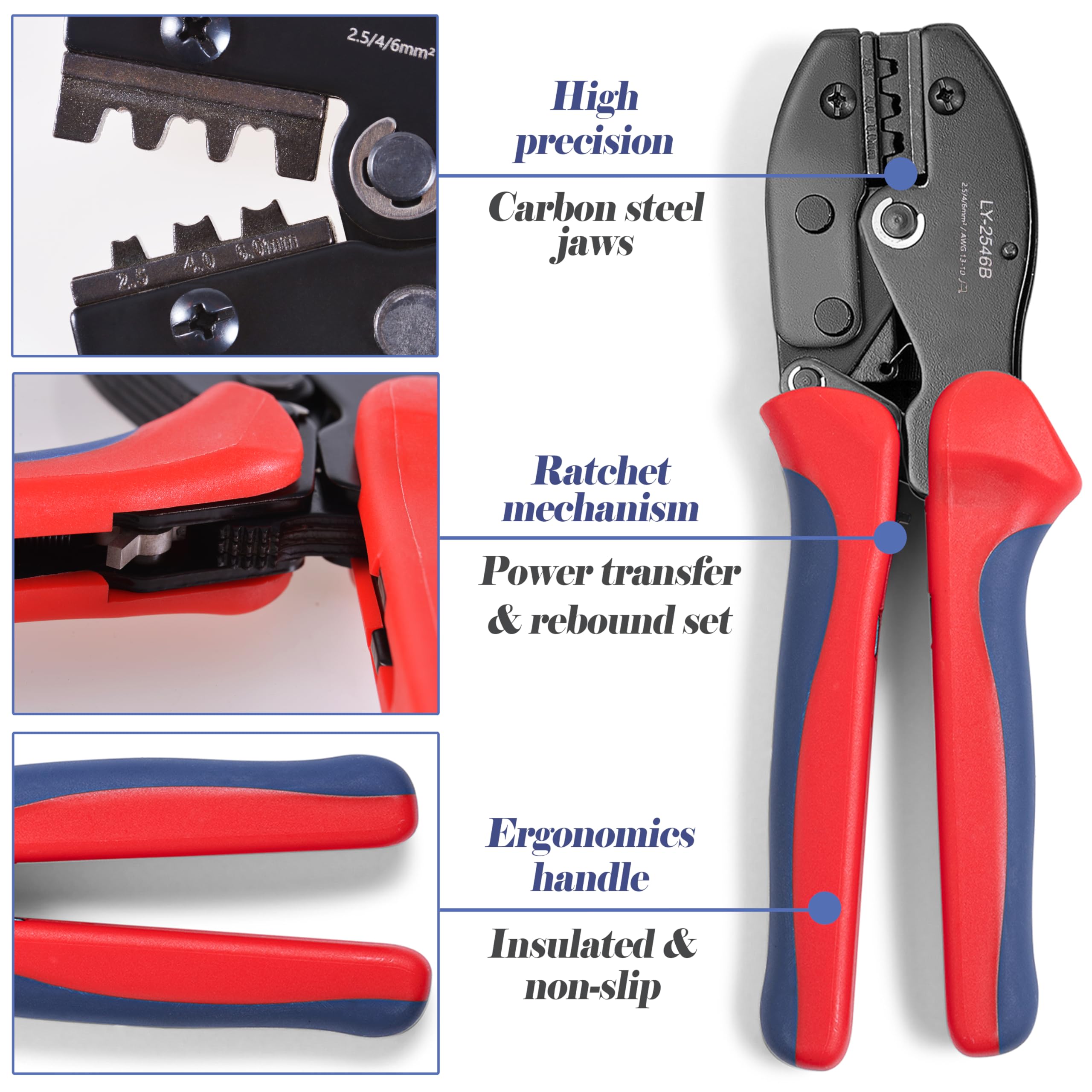NEW H] Solar Panel Crimping Tool MC4 Connectors Pliers Ratchet Crimper Tool For 25 6 Mm2 Typo Male Female Connectors Terminals Set I3405848572