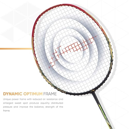 Miniatura 4 de Li-Ning Air Force 77 G2 - Raqueta de bádminton de fibra de carbono con cubierta completa gratis