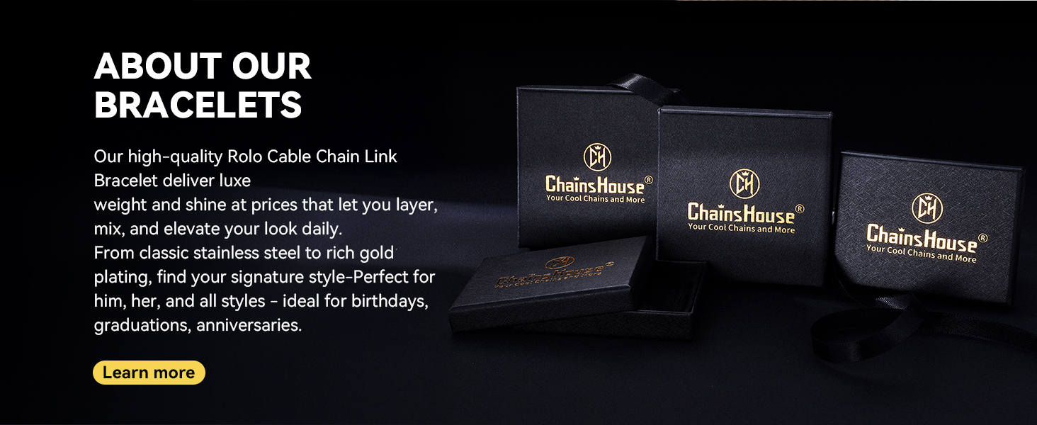 Amazon.com: ChainsHouse Stainless Steel Rolo Link Bracelet for Women Men  7mm 7.5 inch Cable Chain Bracelet: Clothing, Shoes & Jewelry