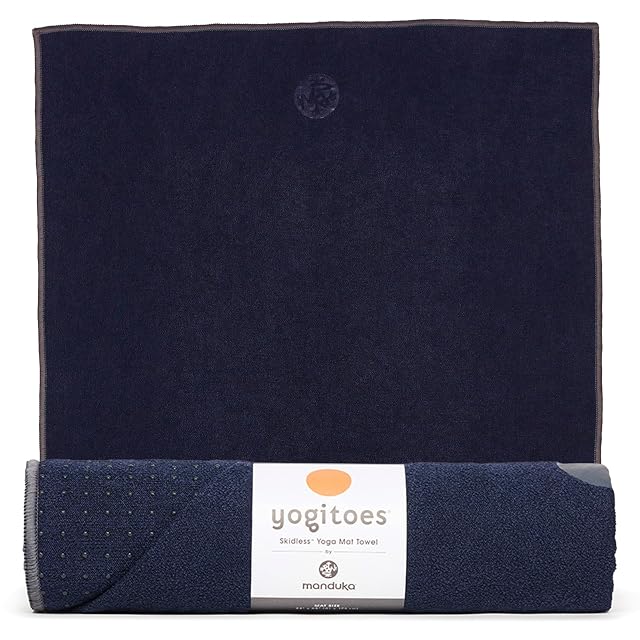 Manduka Yogitoes Hot Yoga Mat Towel - 71 Moisture Activated Grip Patented Silicone Nubs Highly Absorbent Durable Easy