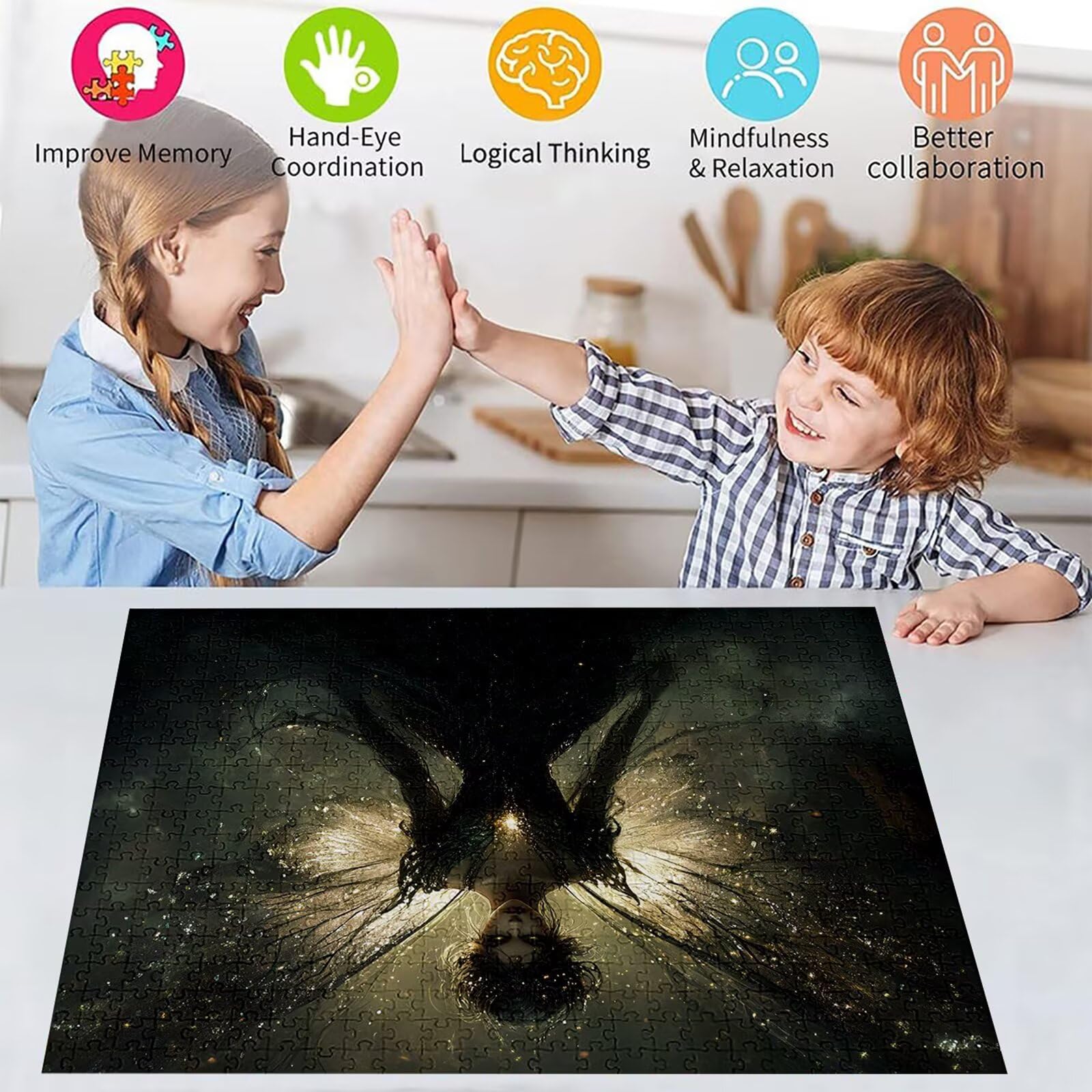 Puzzle 5000 elementów dla kobiet dorosły elf 156 x 105 cm unikalne rzemiosło klasyczne 3D drewniana układanka do rodzinnych gier aktywnych, układanka do samodzielnego wykonania nawet do dekoracji