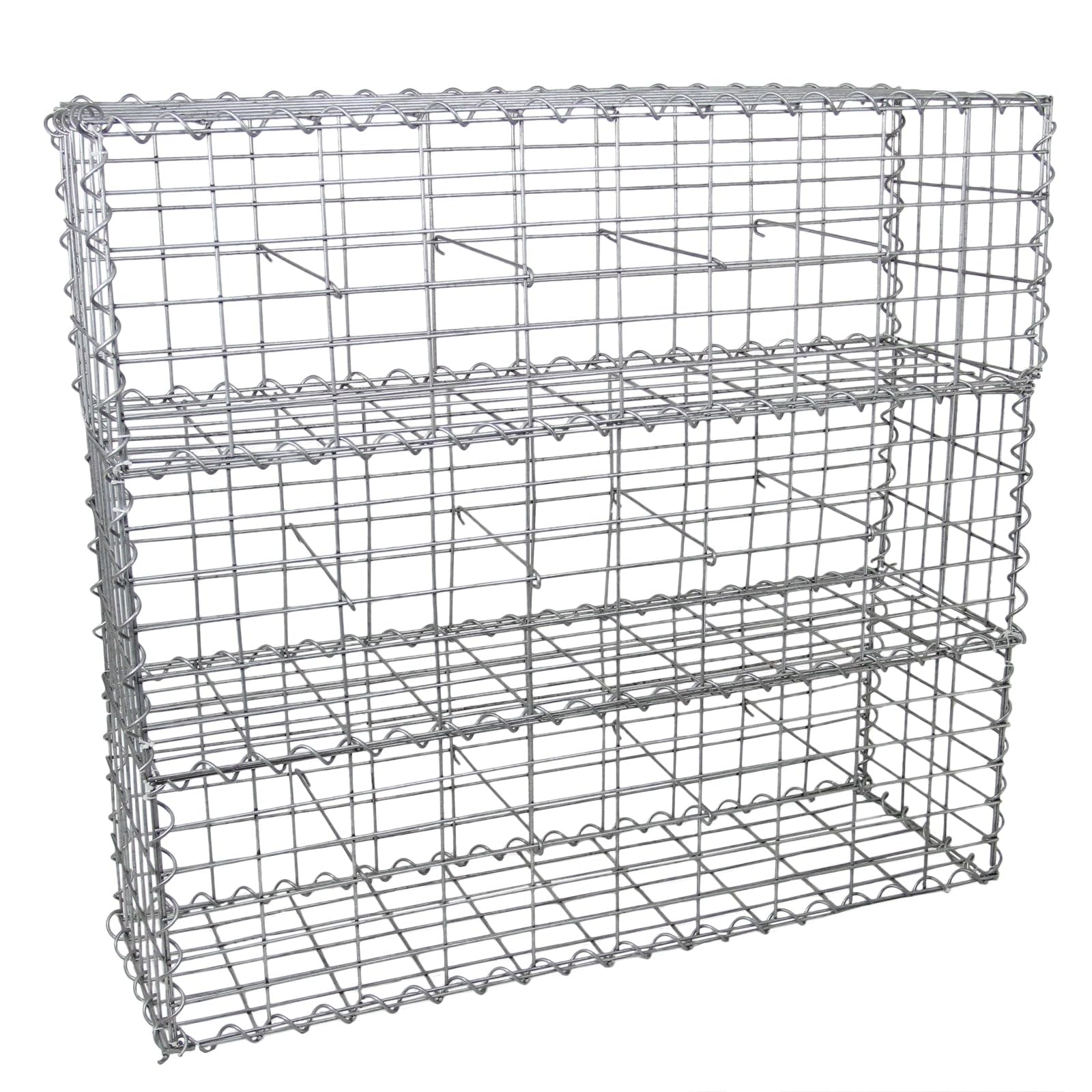 Monster Shop Gabion Baskets Garden Mesh Wire Cages Galvanised Steel Stone Basket Outdoor Spiral Planter Retaining Wall / 100 x 50 x 30cm / 6 Pack