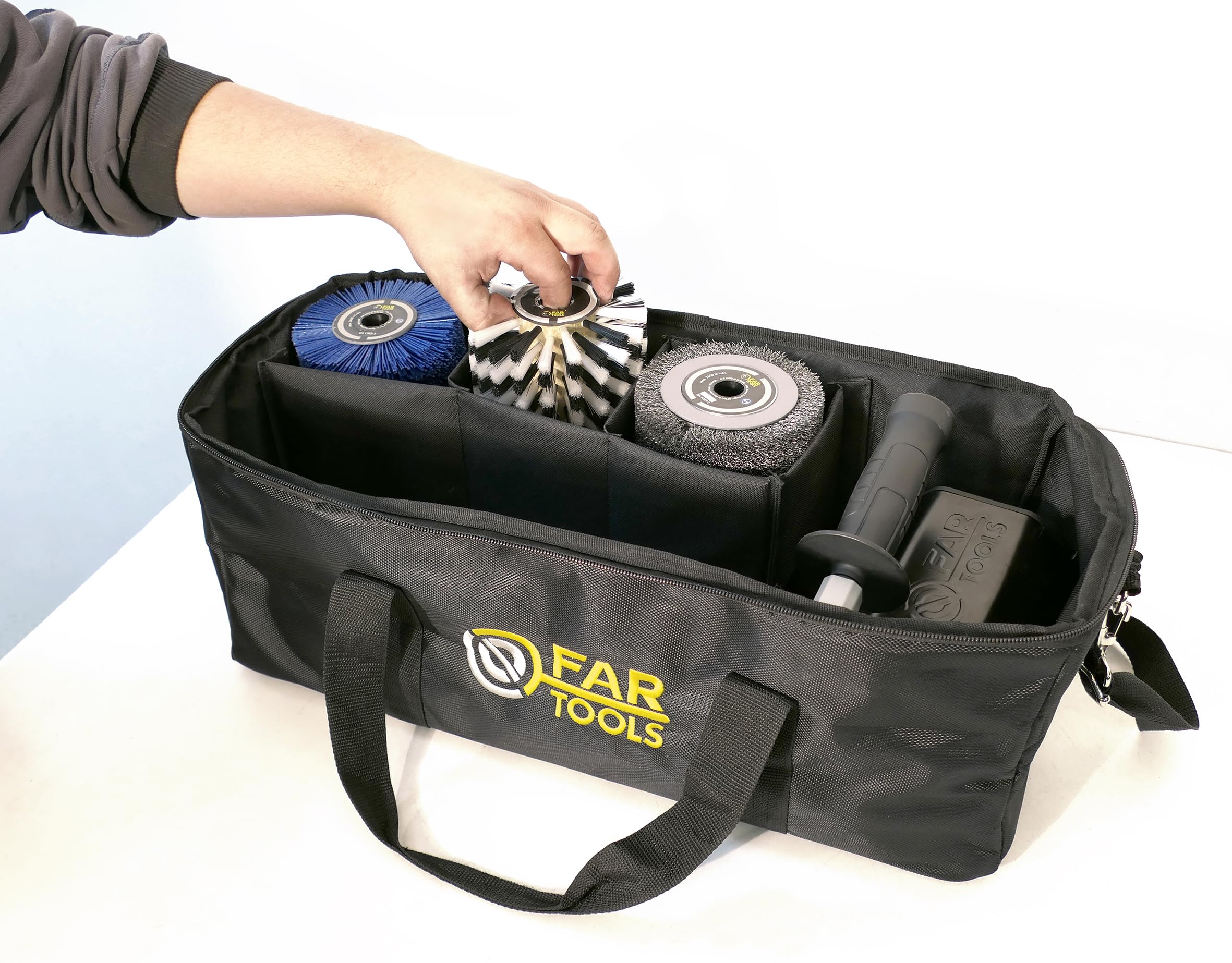Fartools MyREXBAG - Sac de transport et de rangement conçu pour accueillir le rénovateur REX120 assemblé + 6 brosses + 3 brosses de précision + accessoires