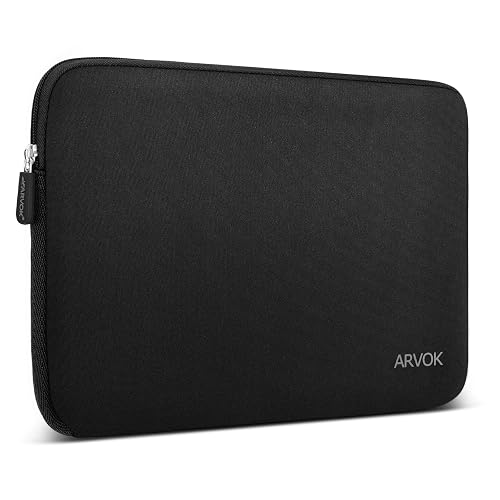Arvok 13 13.3 14 Inch Laptop Sleeve Case for MacBook Pro/MacBook Air 13-14 inch, Water-Resistant Notebook Chromebook Computer Pouch, Carrying Bag Cover for HP/Dell/Lenovo/Asus/Acer, Black