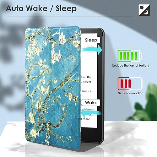 Miniatura 7 de MoKo Funda para Kindle Paperwhite de 6.8" (11 generación-2021) y Kindle Paperwhite Signature Edition, funda de pie de origami con cubierta trasera