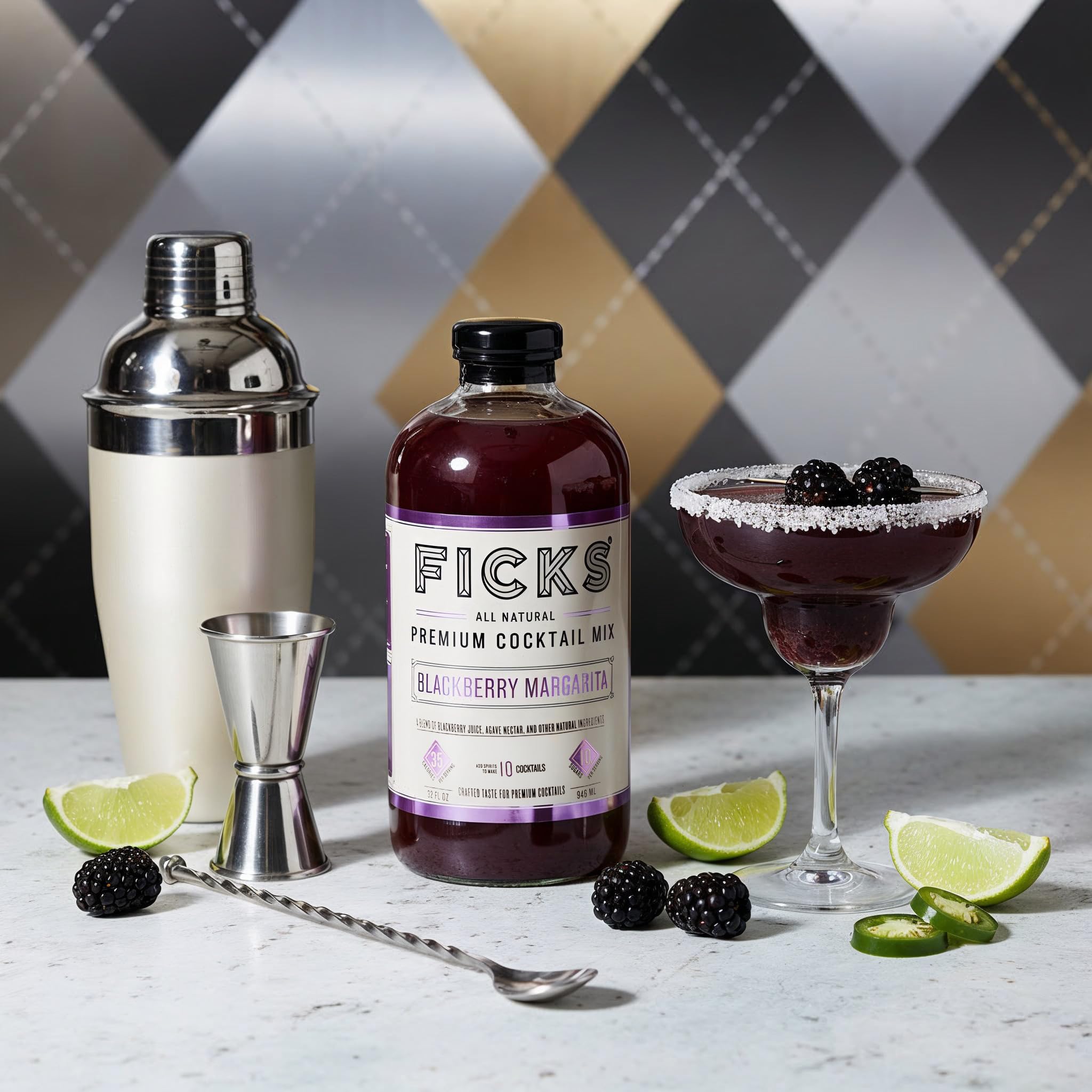 Amazon.com : Ficks Premium Cocktail Mix (Blackberry Margarita, 32