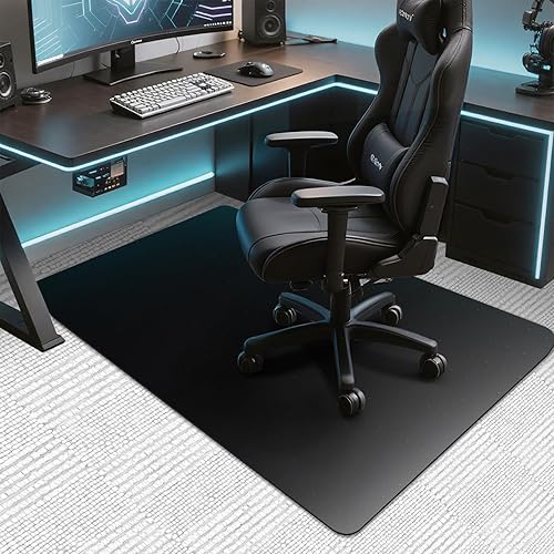 Miniatura 9 de AiBOB Tapete para silla para suelos de alfombra de pelo bajo, plano sin rizar, 40 x 51 pulgadas, tapetes alfombrados de oficina para sillas de