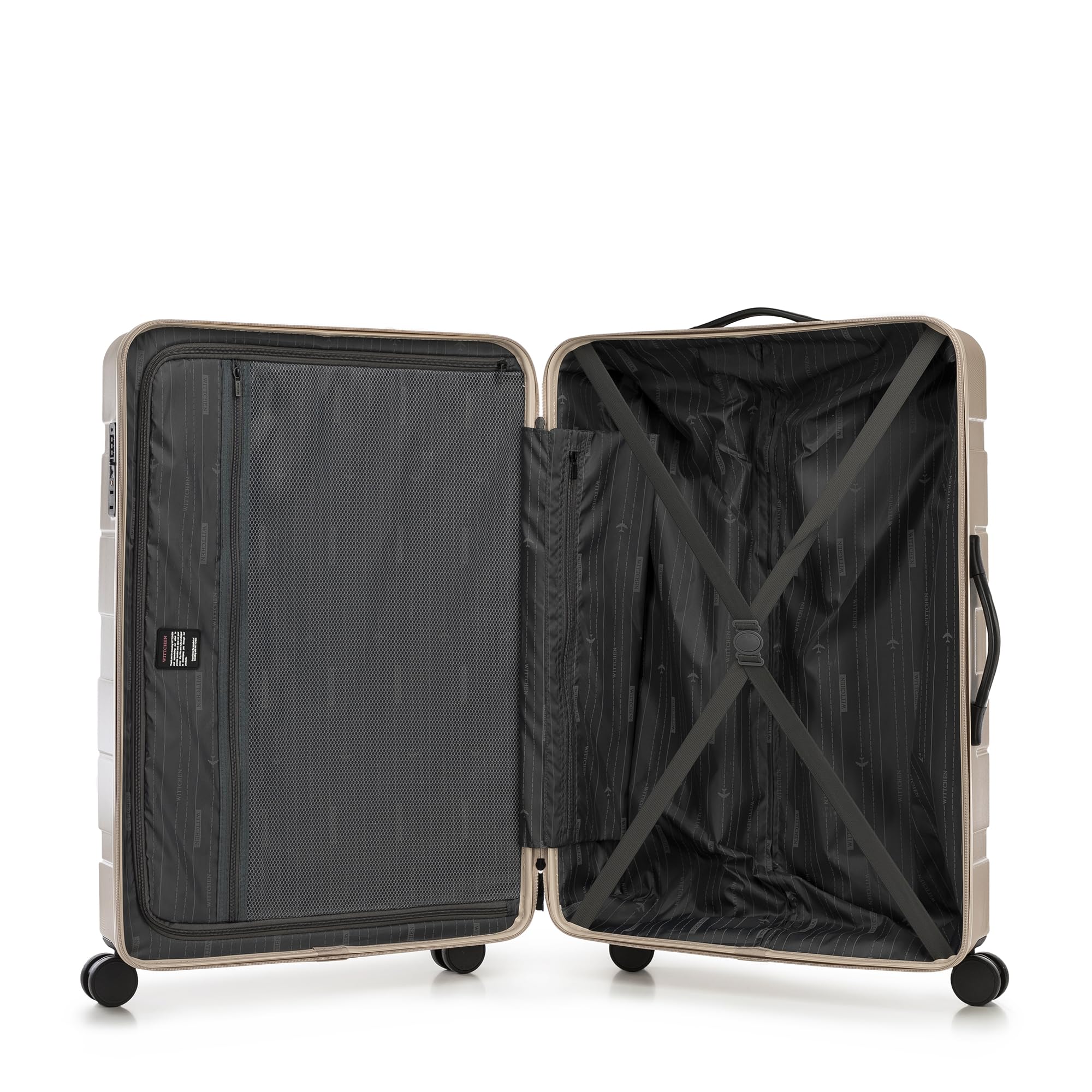 WITTCHEN Valise de Voyage Set de 3 valises Valise à roulettes Bagages à Main en ABS avec 4 roulettes pivotantes Serrure à Combinaison Poignée télescopique COMODO Line Beige